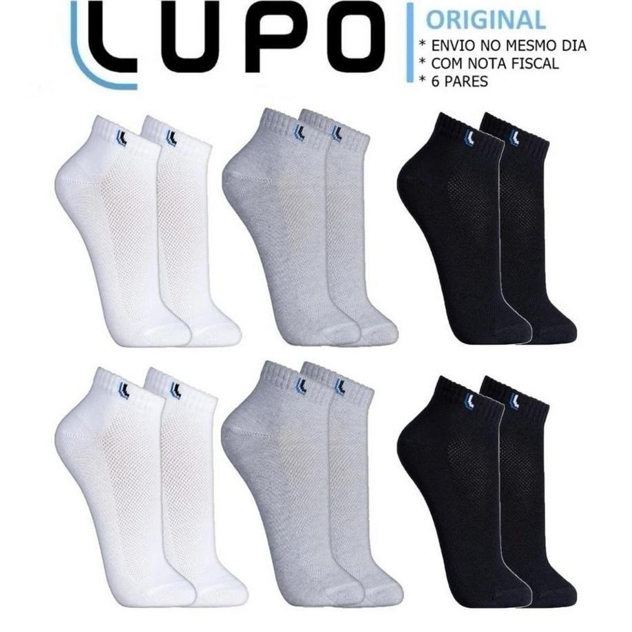 Kit 6 Pares Lupo Cano Curto Soquete 100% Algodão 