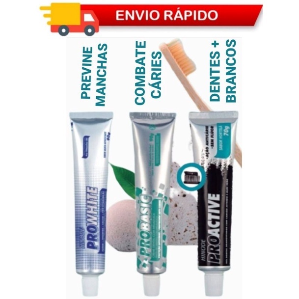 Gel Dental ProBasic 90g I ProWhite 90g e Carvão A