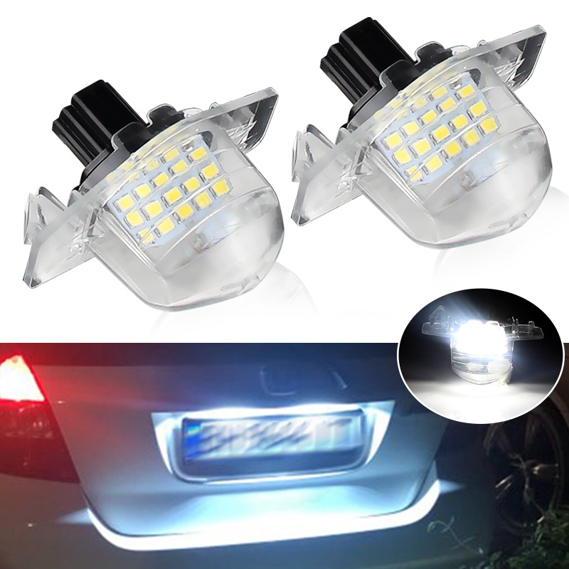 2Pcs LED Número Do Carro Placa De Licença Branca