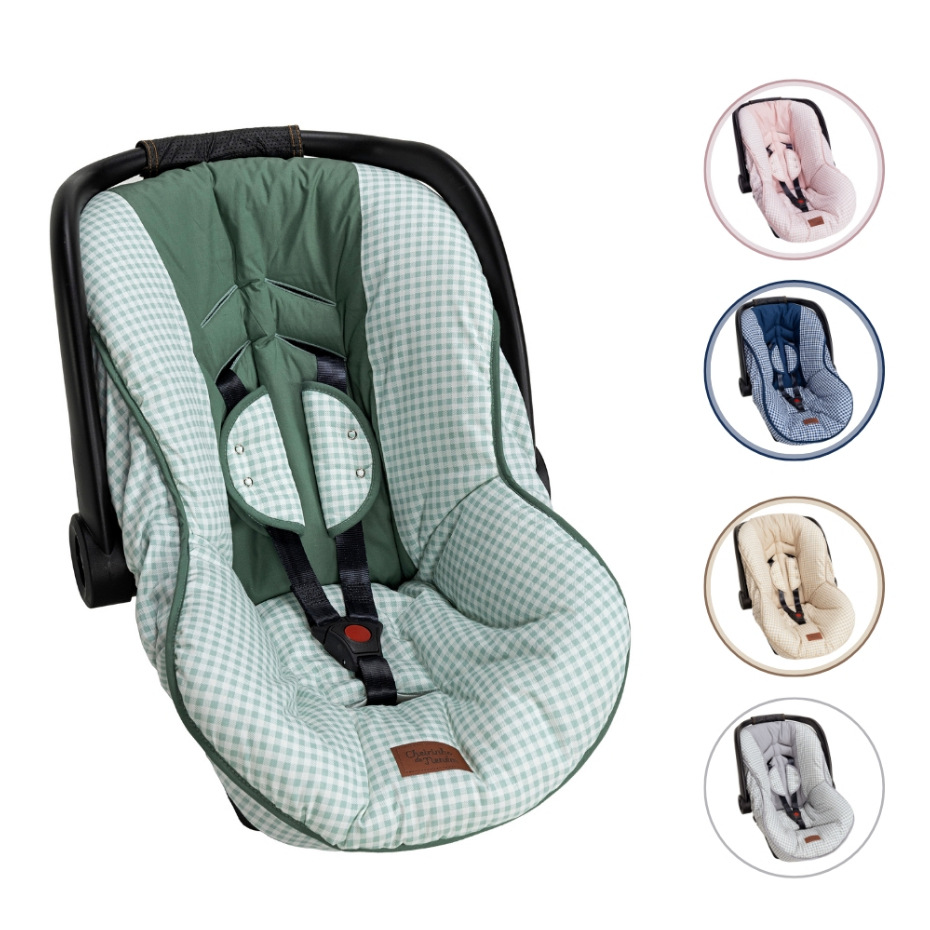 Capa De Bebê Conforto C/ Protetor De Cinto Xadrez