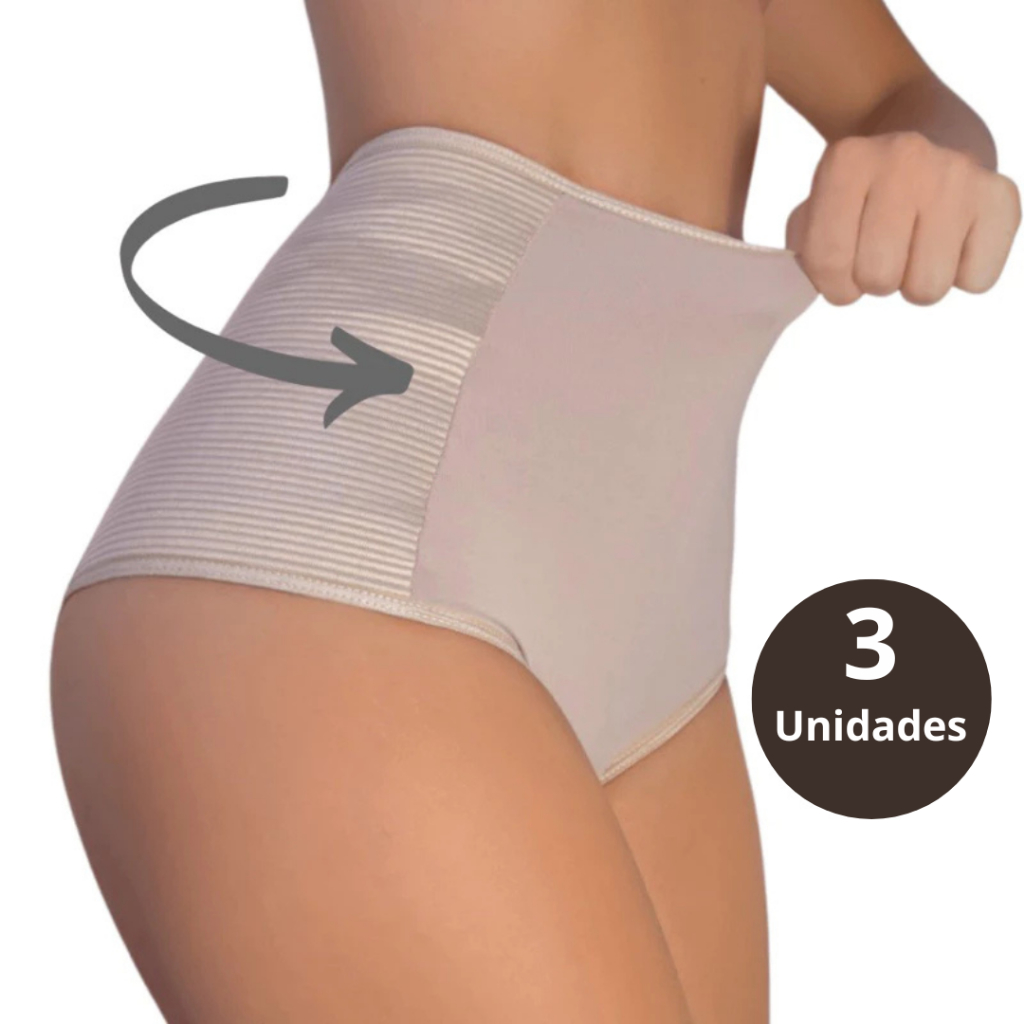 Kit C/3 Calcinhas Cinta Modeladora Compressão Có