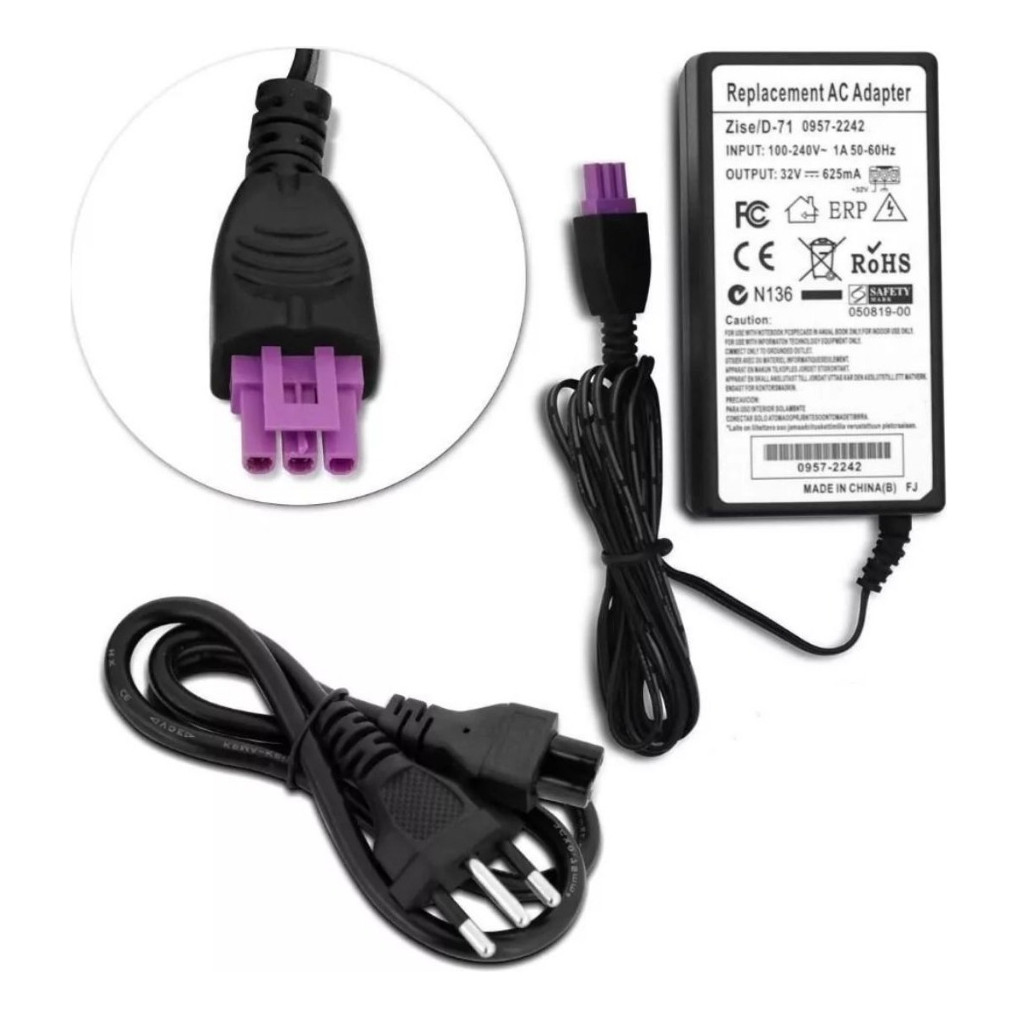 Fonte Para Impressora Hp Pino Roxo 32v 625ma