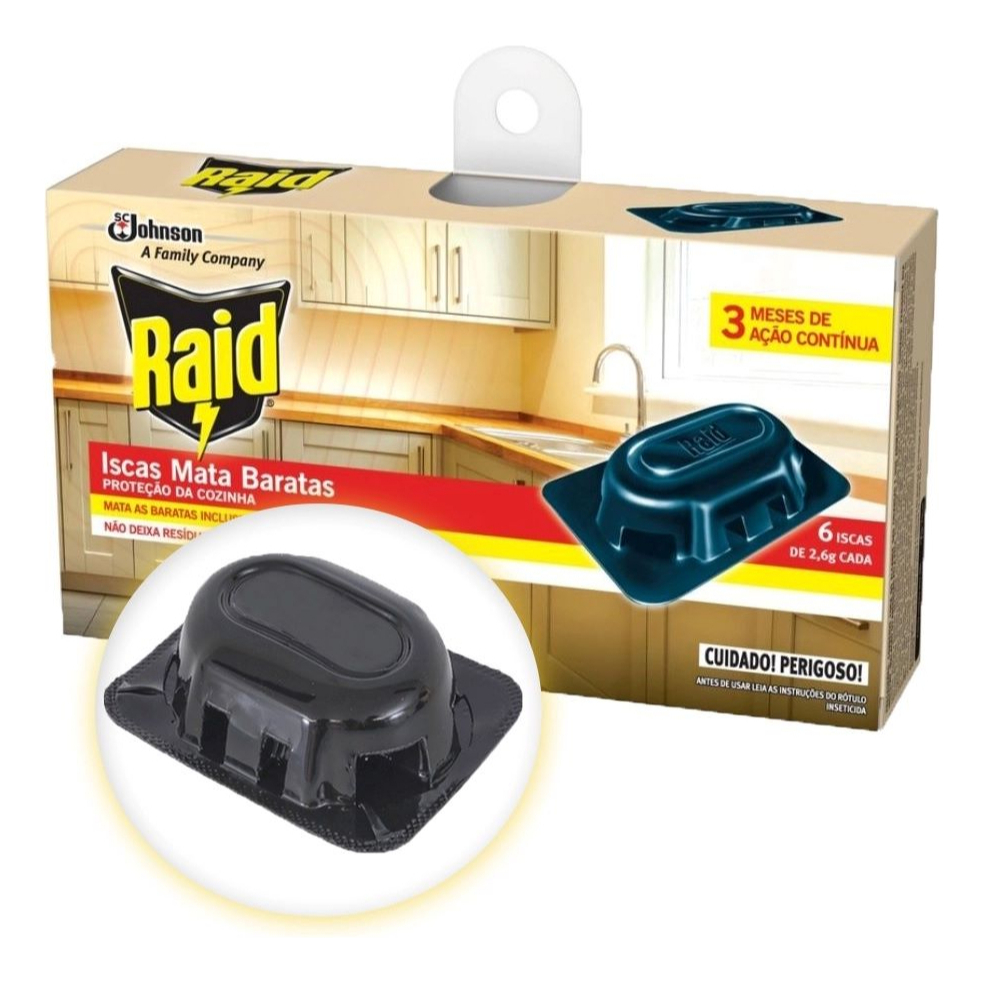 Raid Armadilha Para Matar Baratas Caixa C/6 Iscas