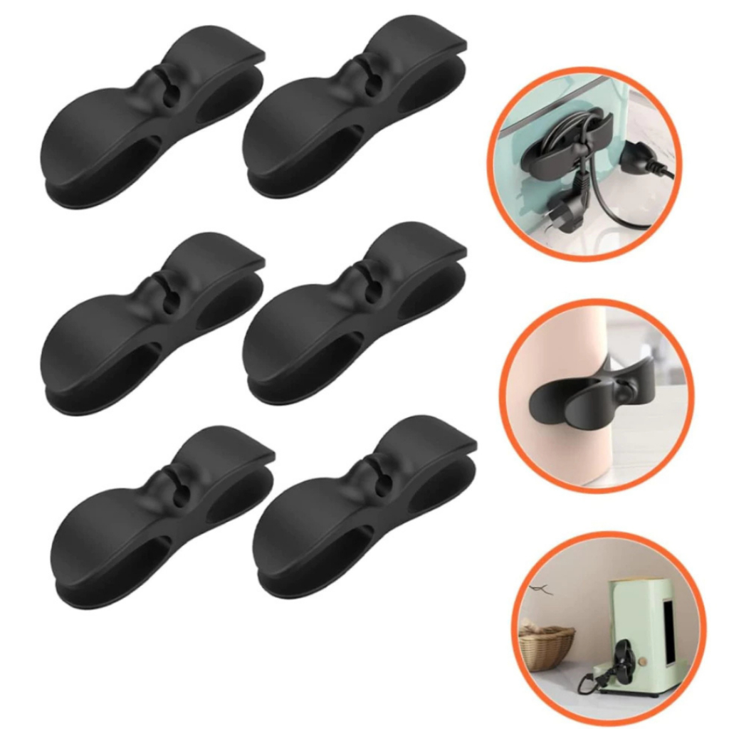 Kit 6 Suporte Preta Do Cabo Clipe Universal O Inv�