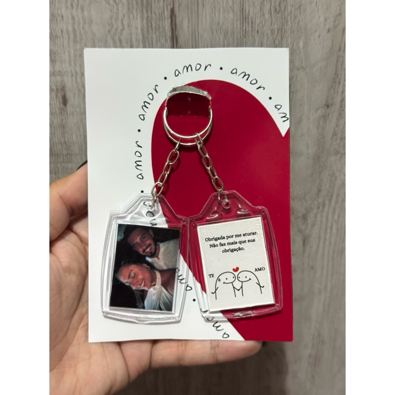 Chaveiro personalizado frente e verso, sua foto de