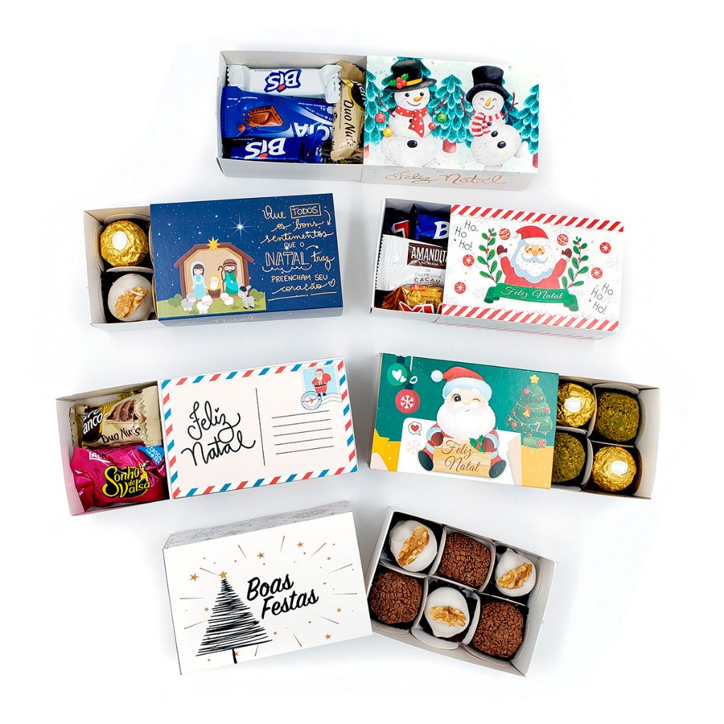10 Caixas de Natal Para 6 Doces, lembrancinha nata