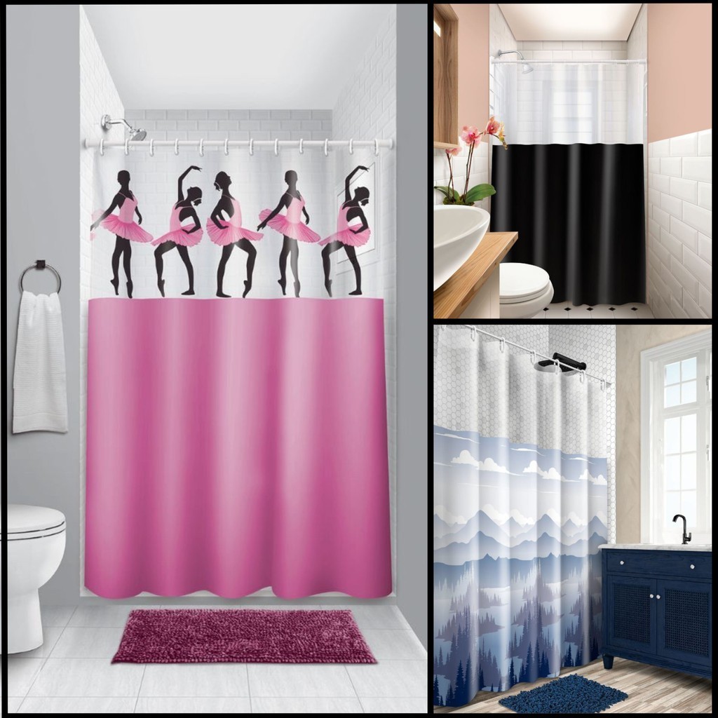 Cortina Box em PVC Vinil Para Banheiro Anti Mofo c