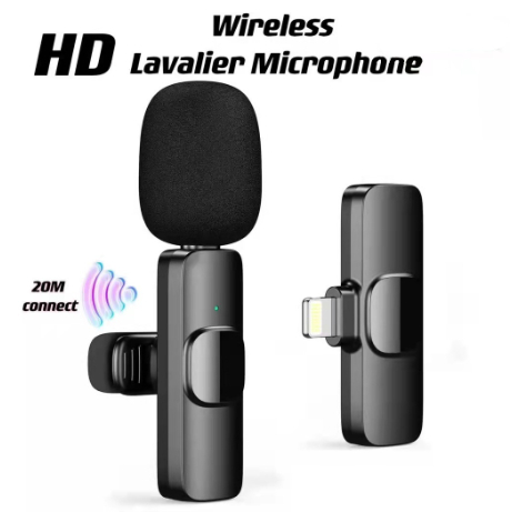 Microfone Lapela Sem Fio Compatível iPhone e Andr