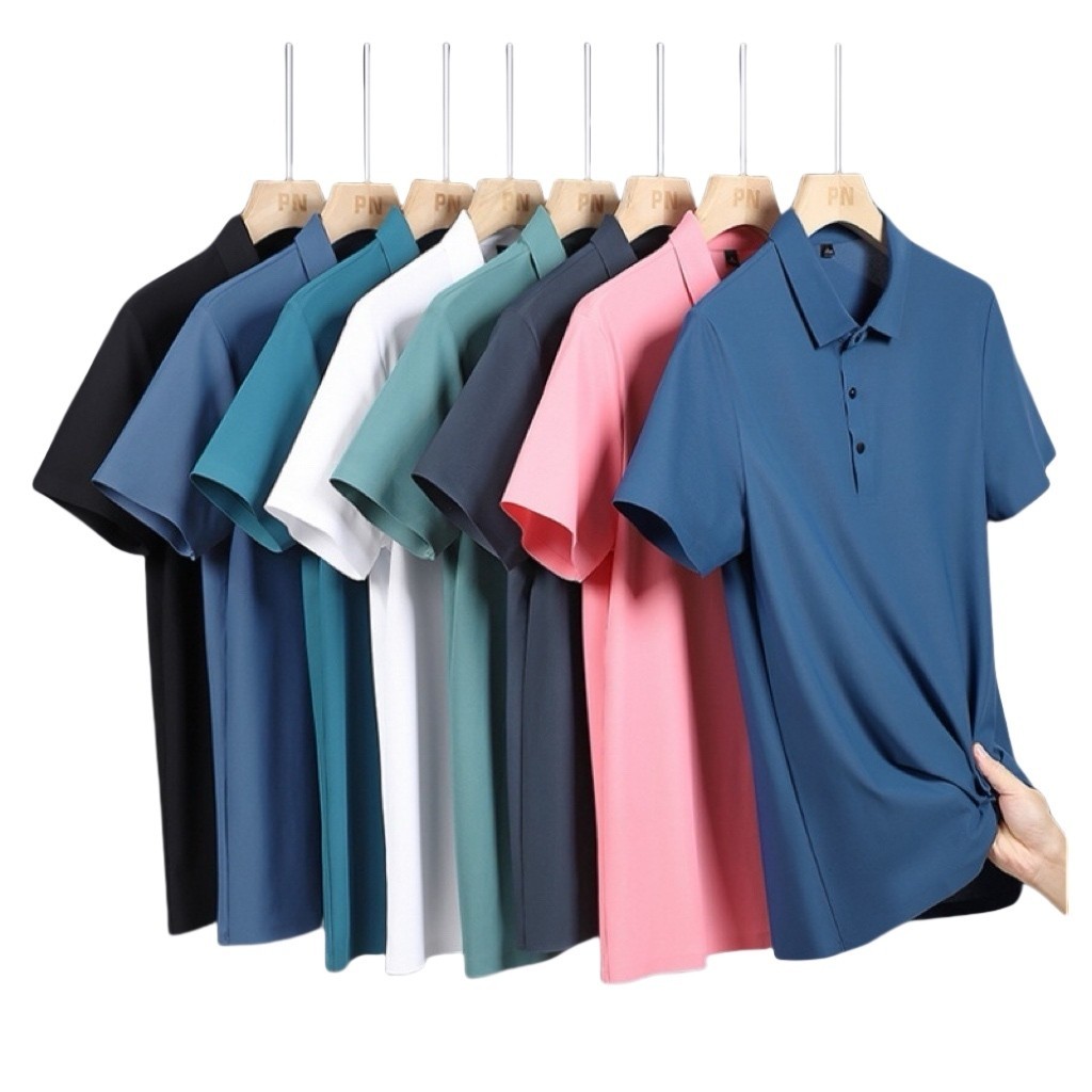 Polo masculina manga curta sem costura importada a