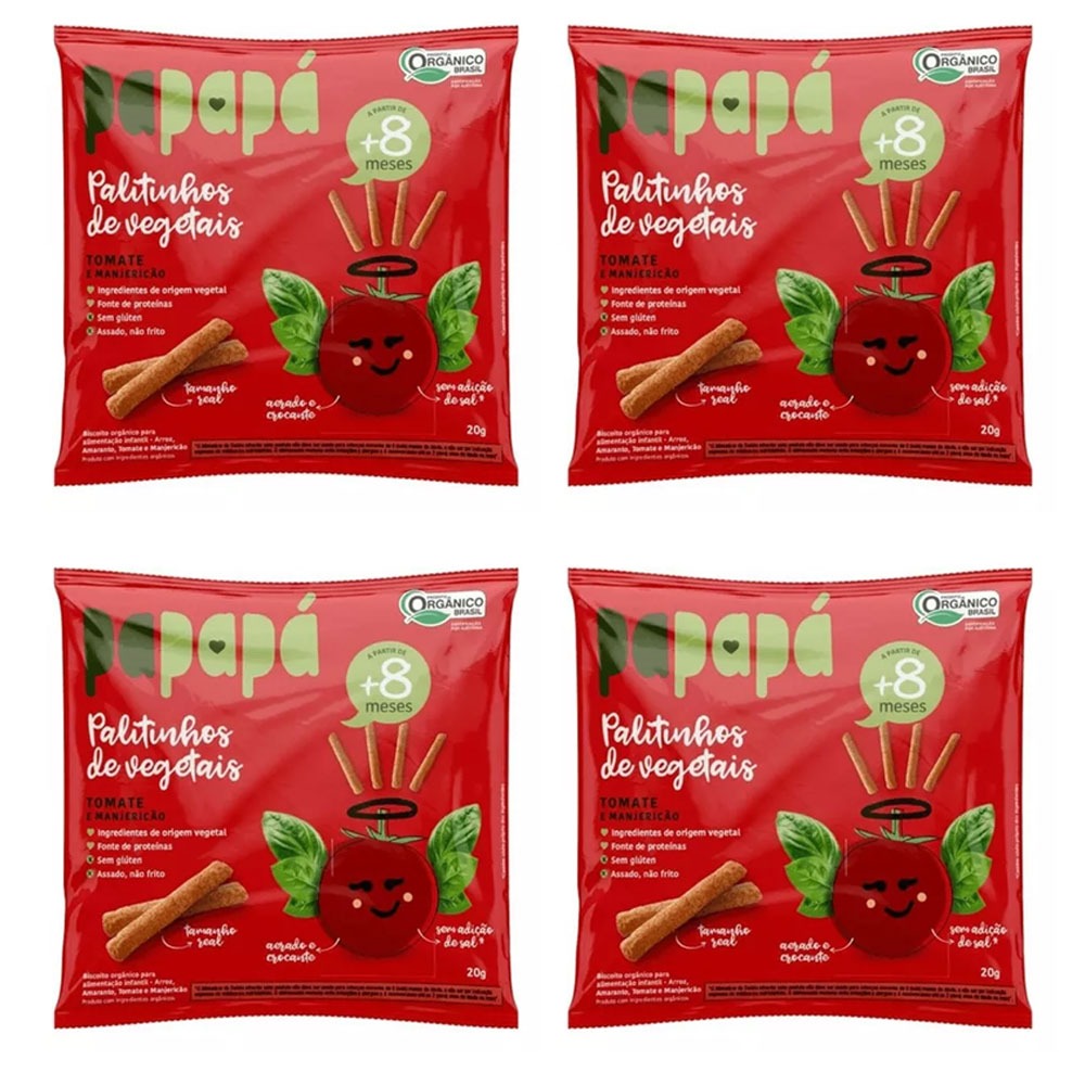 Biscoito Papapá Orgânico Tomate E Manjericão 20