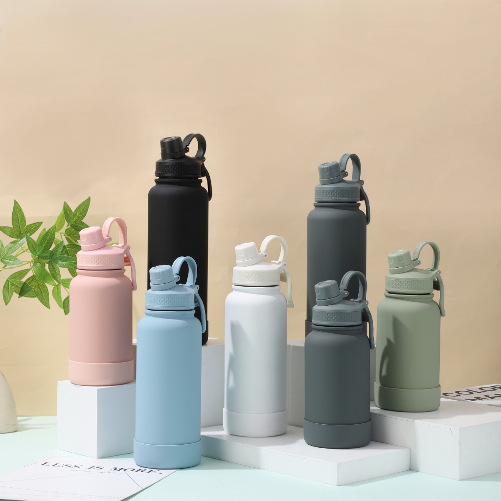 Garrafa Termica Tampa Dupla Inox Esportiva com Bas