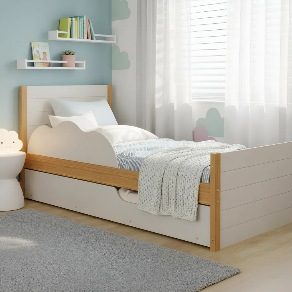 Bicama Infantil Solteiro 100% Mdf Bibox Cama Auxil