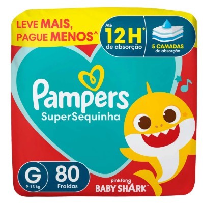 PAMPERS – Fralda Supersec G – 80 Frald