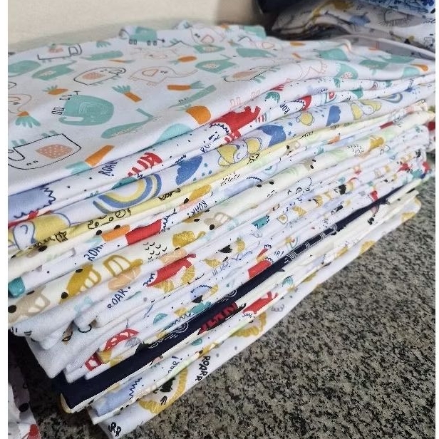 Kit 1 kg Malha Suedine estampada  Baby 100% Algod�