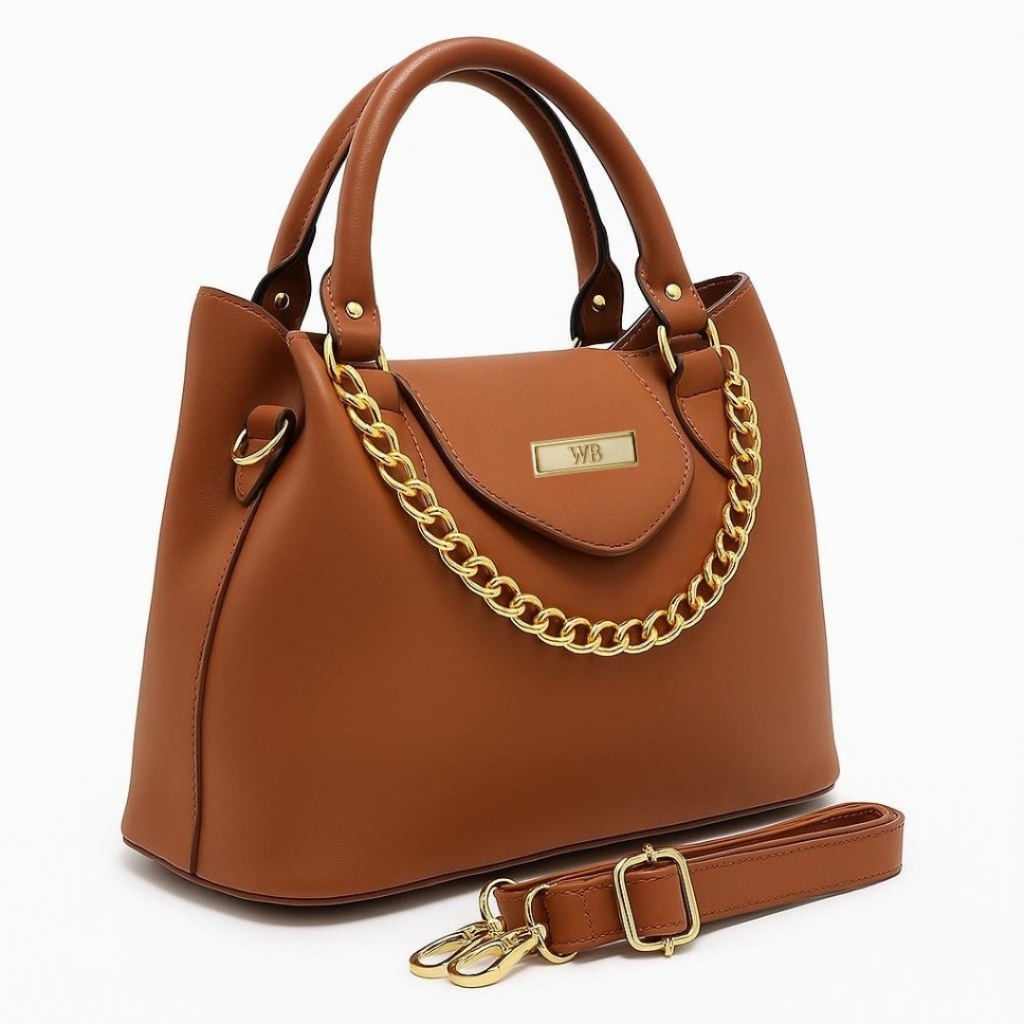 Bolsa Média feminina detalhes de corrente com al�