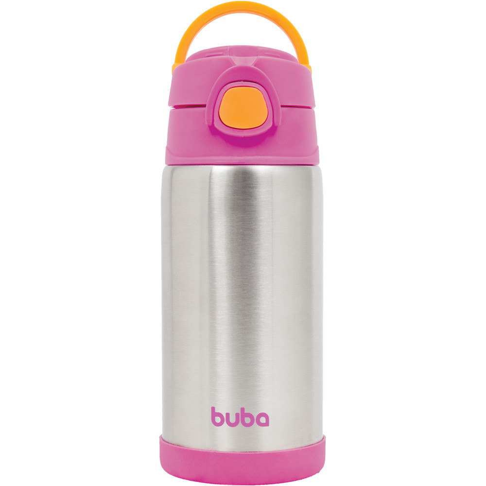 Garrafa Térmica Parede Dupla 400 Ml Rosa Buba