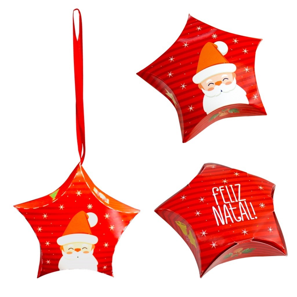 Caixa ESTRELA Noel c/ 10 unid. – Ideia Embal