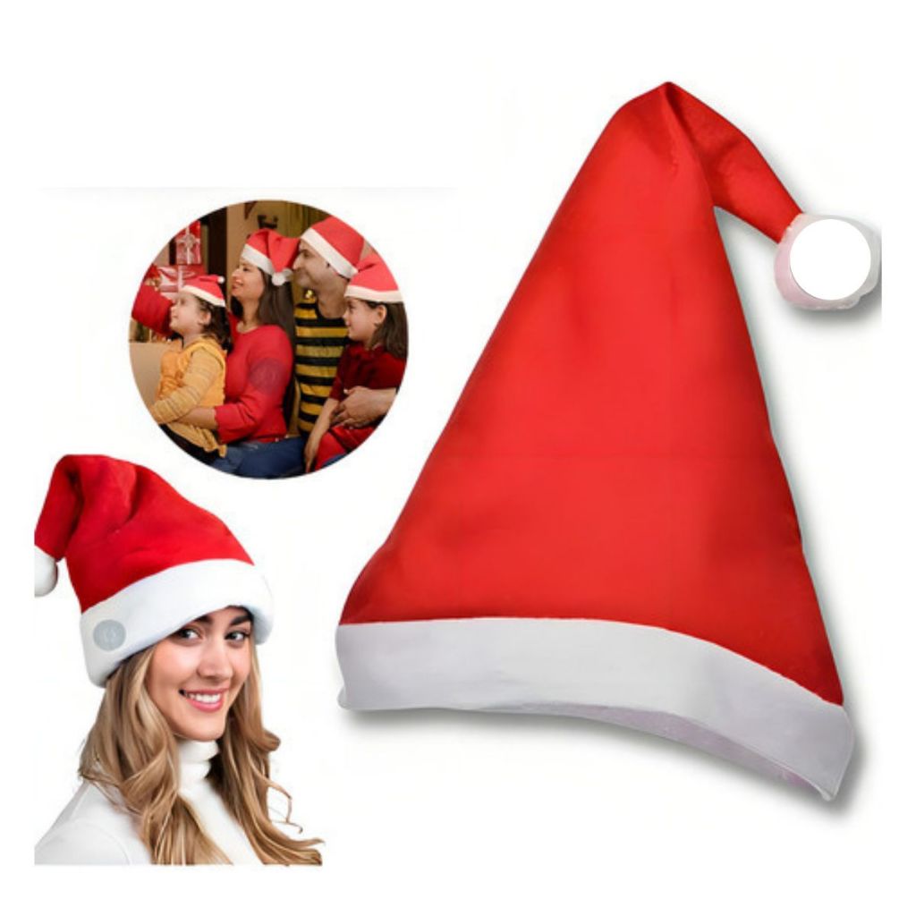 Kit Touca de Natal Gorro Papai Noel Adulto Infanti