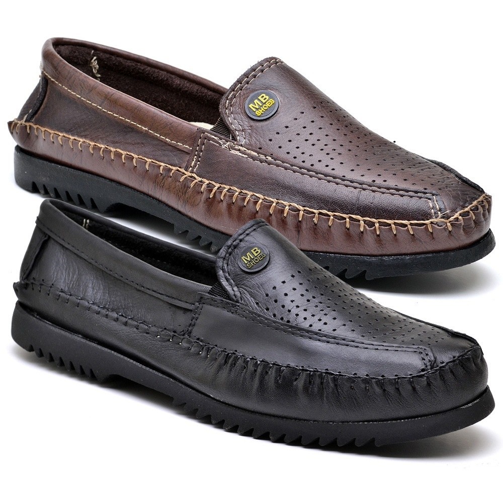 Mocassim Masculino Couro Conforto Dia a Dia