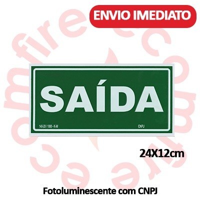 Placa de Sinalização de Emergência Saída S12 F