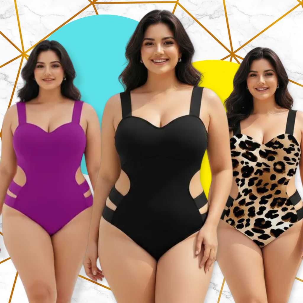Body Maiô Plus Size Luxo com Bojo  Alça Elástic