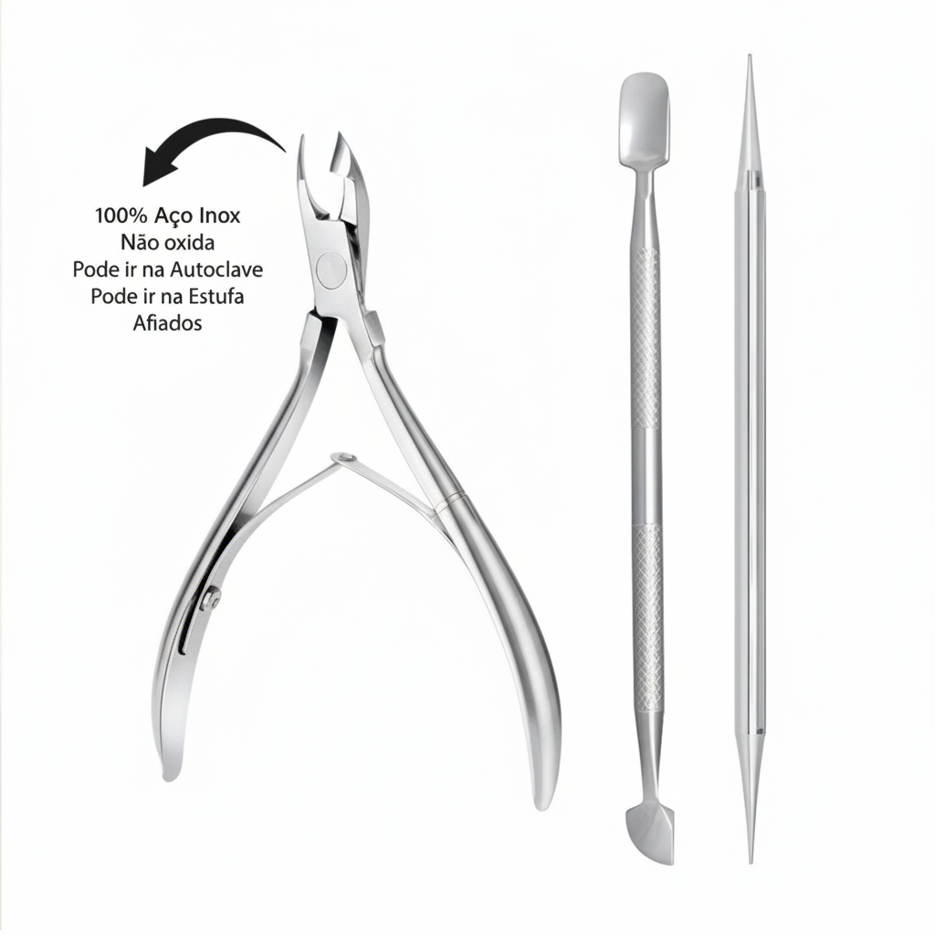 Kit 3 cutelaria profissional Alicate + espatula + 