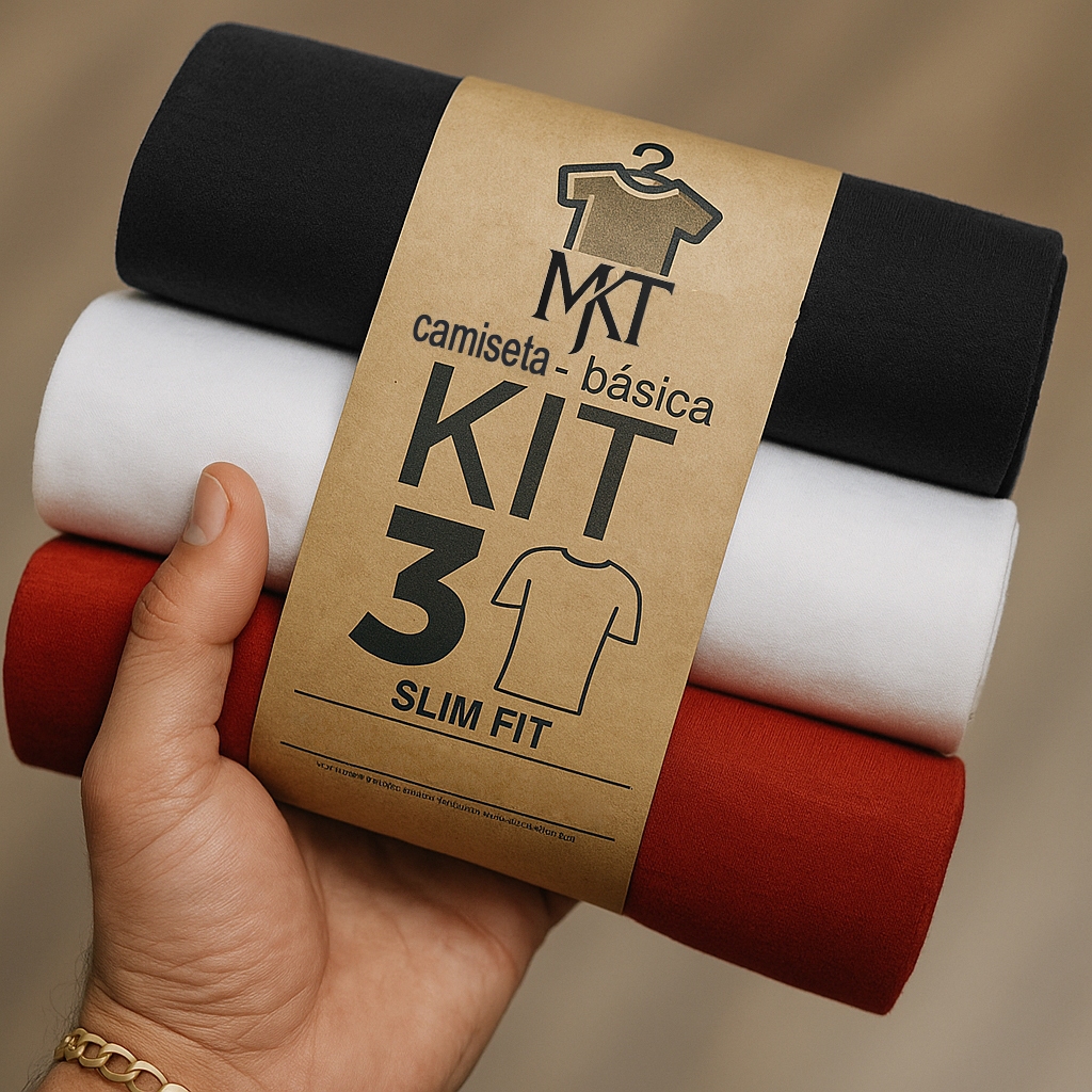 Kit 3 Camiseta Masculina Camisa 100% Algodão Masc