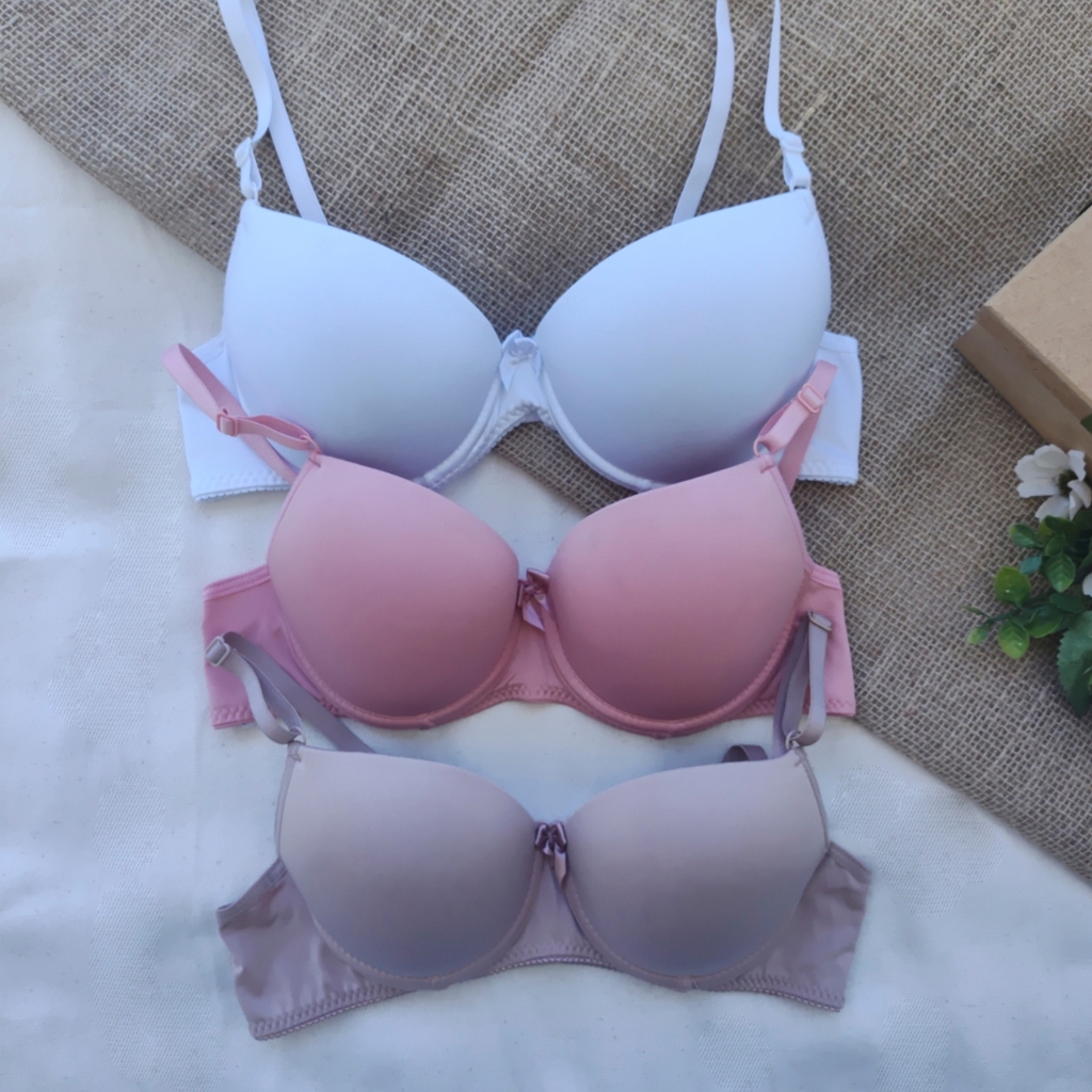 Kit 3 Sutiã Básico Microfibra Com Bojo Lingerie 