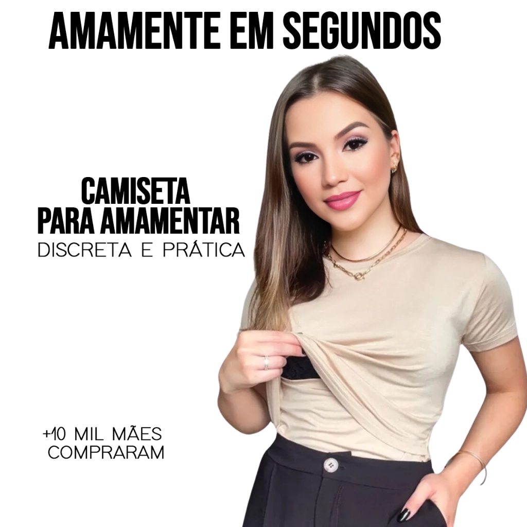 KIT 3 Camisetas Para Amamentar – Amamentaç