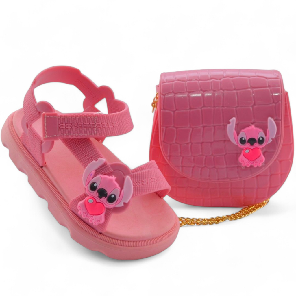 Sandália Baby Feminina + Bolsa Infantil Kit Confo