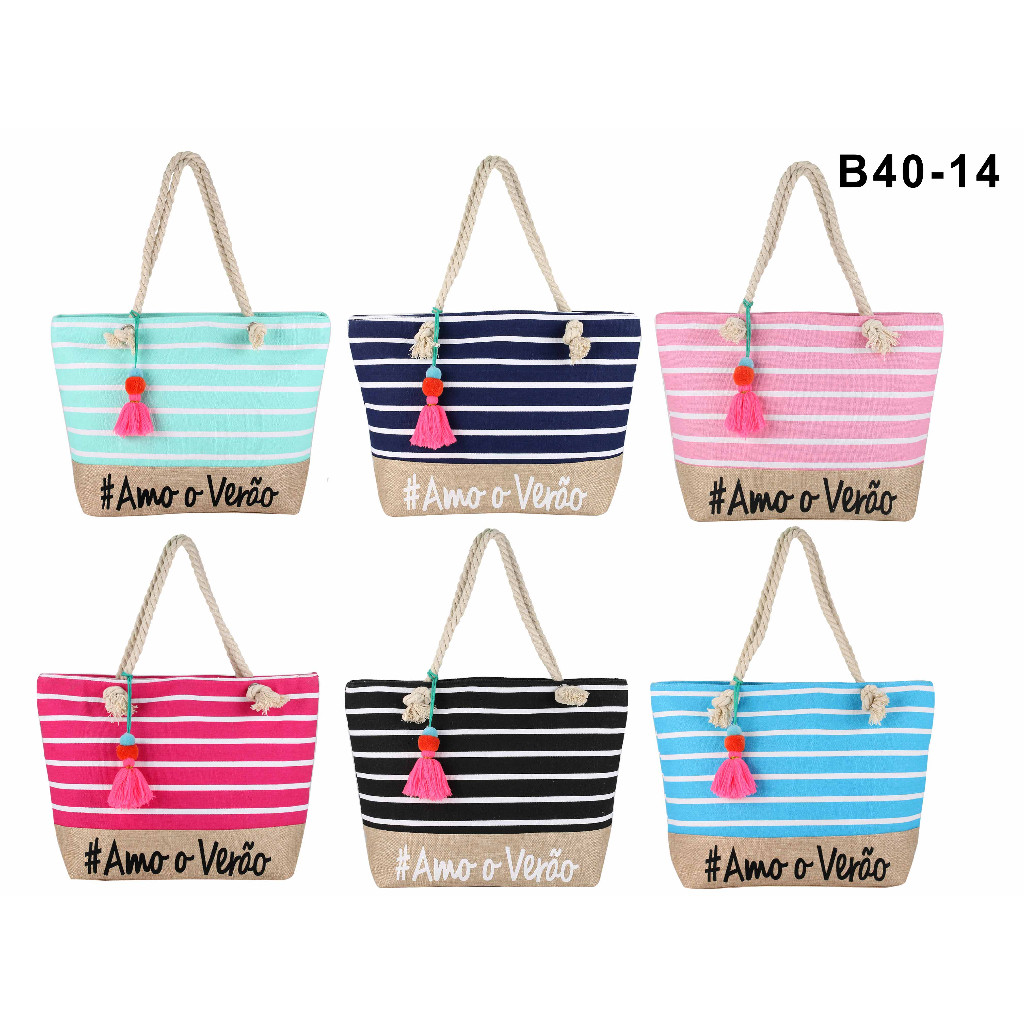 Bolsa de Verão Grande de Praia Amo Verão Revesti