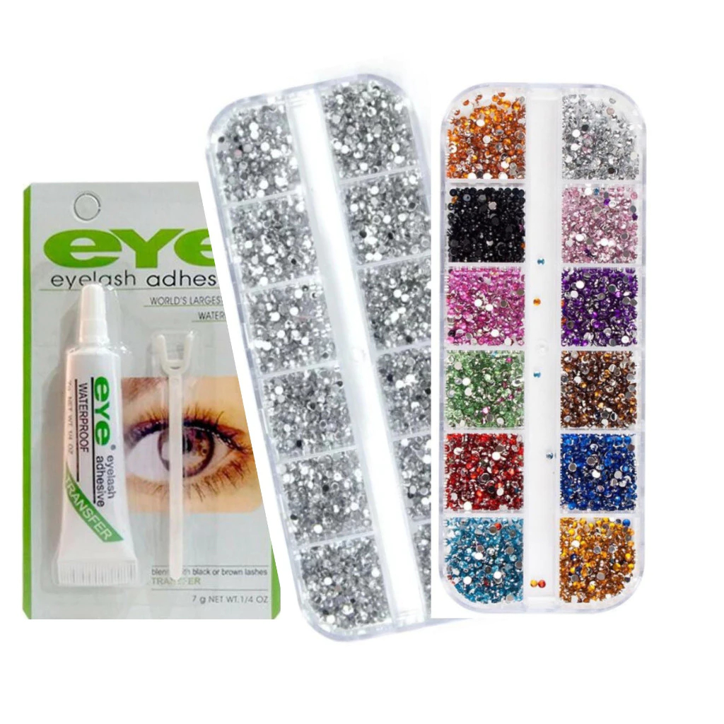 Kit Estojo Strass Prata + Kit Estojo Strass Colori