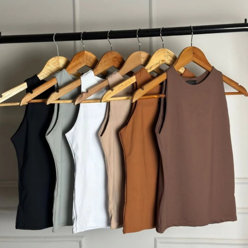 Regata Blusinha Feminina Básica Elegante Moda Blo