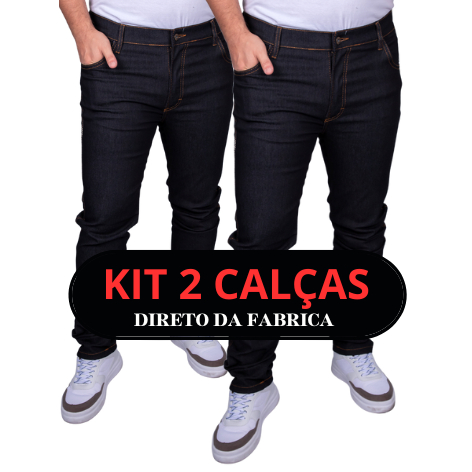 Kit 2 Calças Jeans Masculina Calca Trabalho Elast
