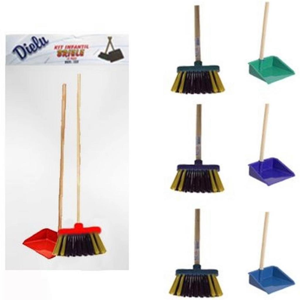 kit infantil vassoura  e pa cor enviada conforme e