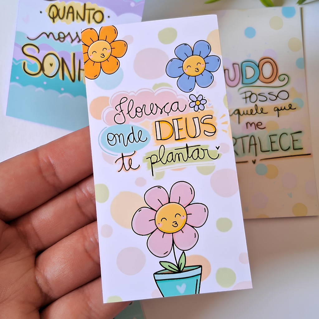 Kit com 50 Cartões Motivacionais – Cards Mo