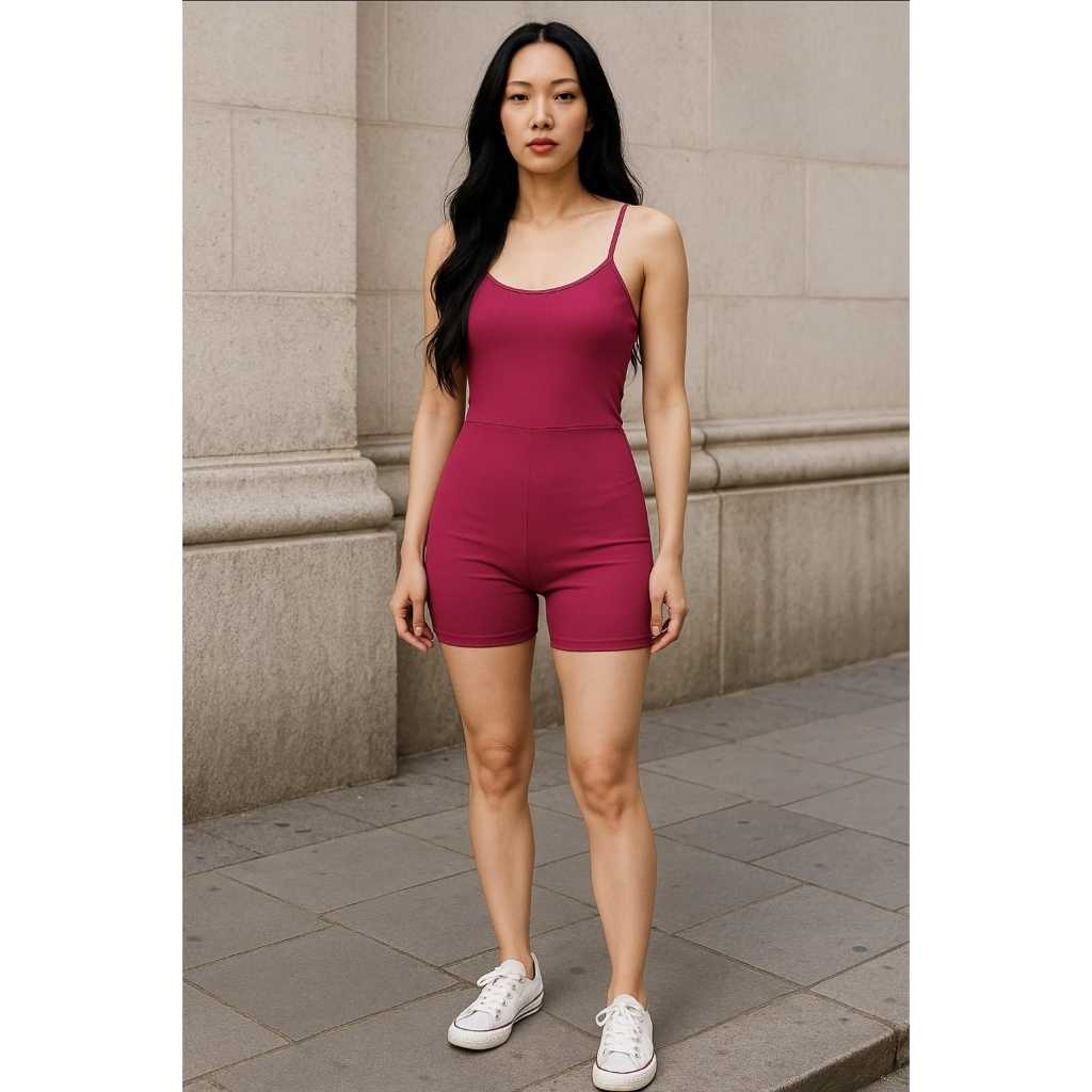 Macaquinho Feminino Com Alcinha Fina Curto Shorts 