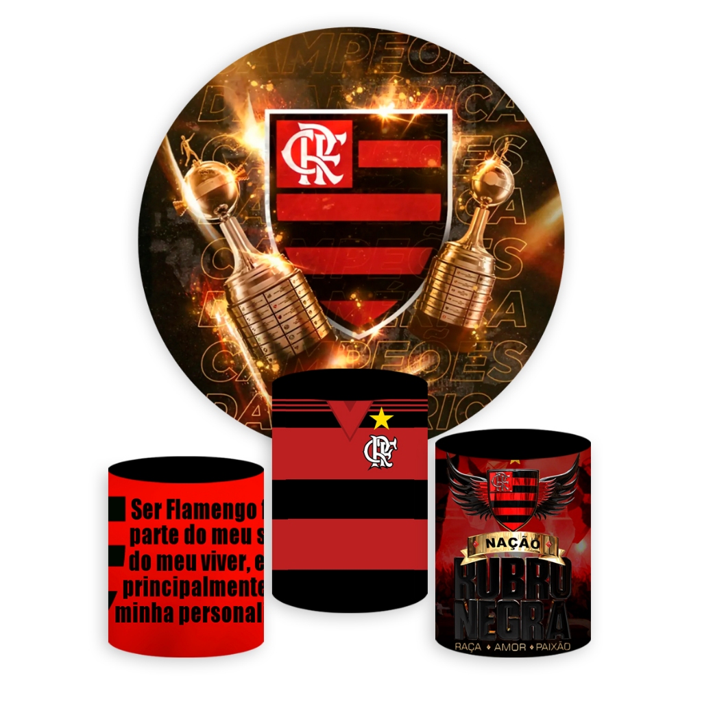 KIT PAINEL REDONDO 1,50 + CAPAS CILINDROS TECIDO S