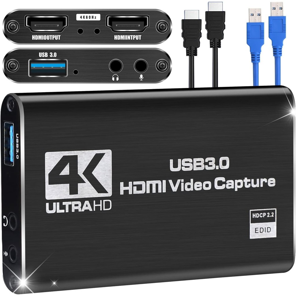 Placa Captura Vídeo 4K/1080P 60FPS HDMI a USB3.0 