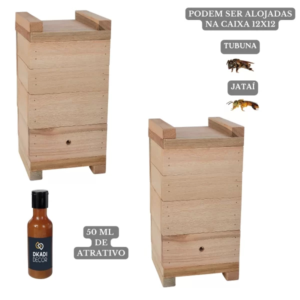 KIT 2 Caixas Impa Abelhas Jatai Eucalipto e Atrati