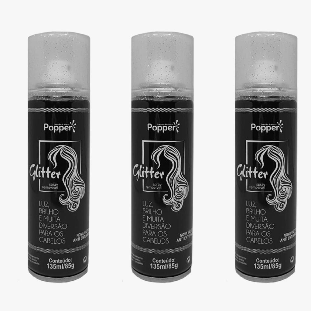Popper Glitter Spray Para Cabelo e Corpo –  
