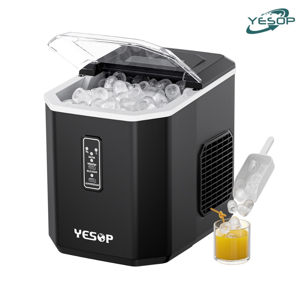 YESOP Máquina De Gelo Portátil Preto 12kg/dia 12