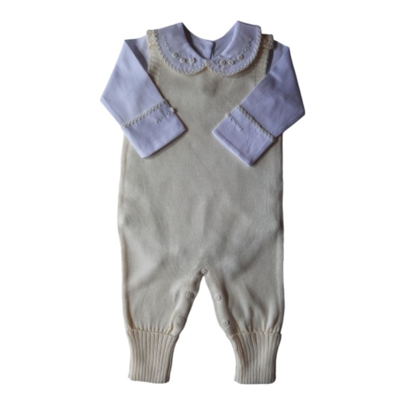 conjunto jardineira e body rococó menina