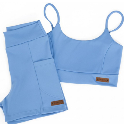 Conjunto Academia Feminino Short E Top Cintura Alt