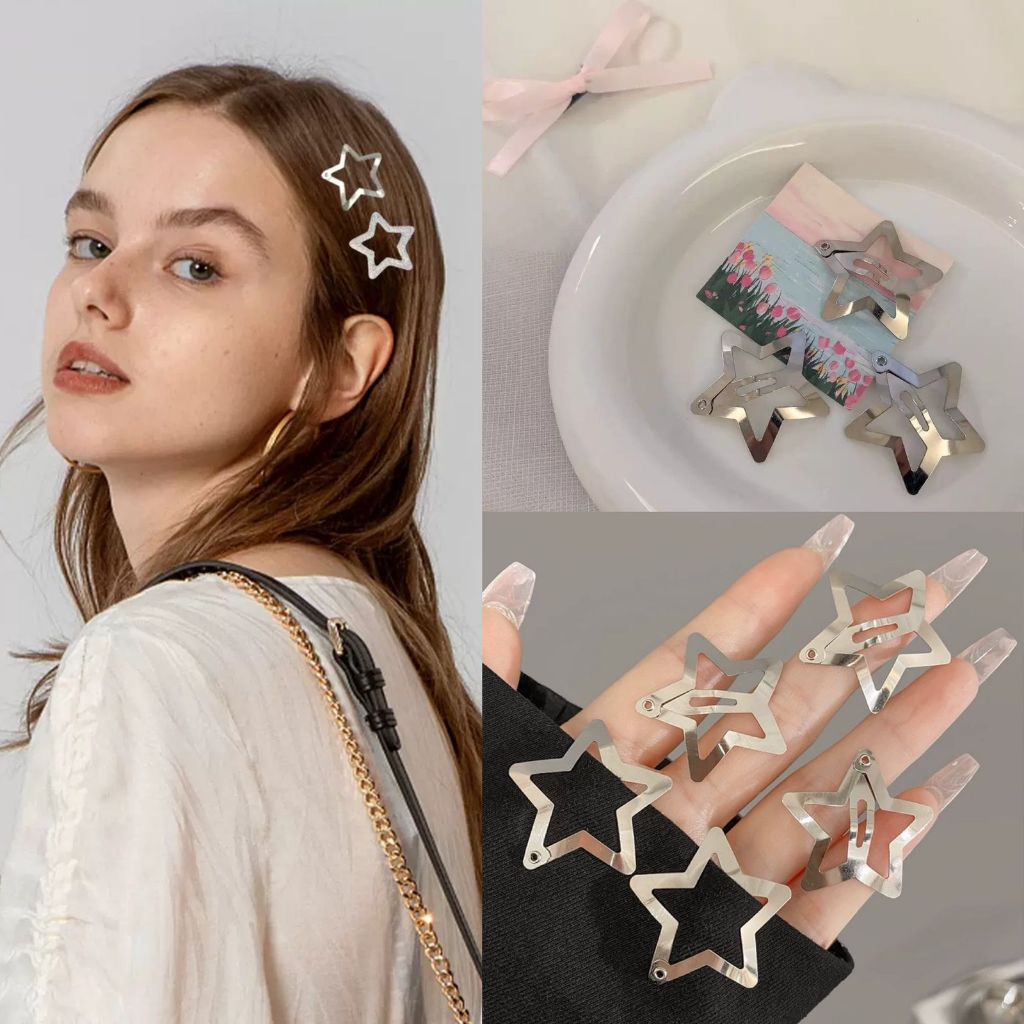 Kit10 Grampos De Cabelo Estrela Elegantes-Clipes B