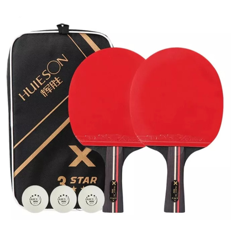 Kit Tênis De Mesa 2 Raquetes E 3 Bolinhas Huieson