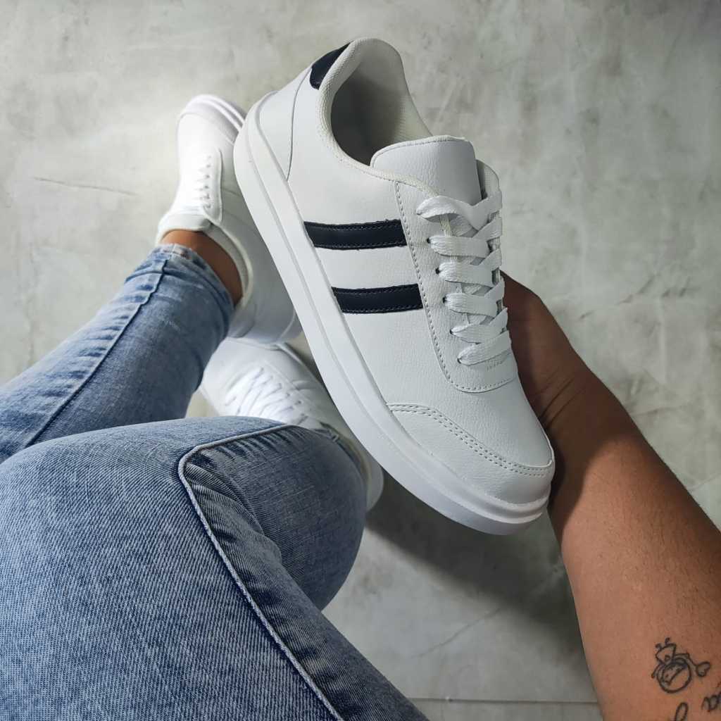 Tênis Feminino Branco Feet  Dream Casual Amarrar 