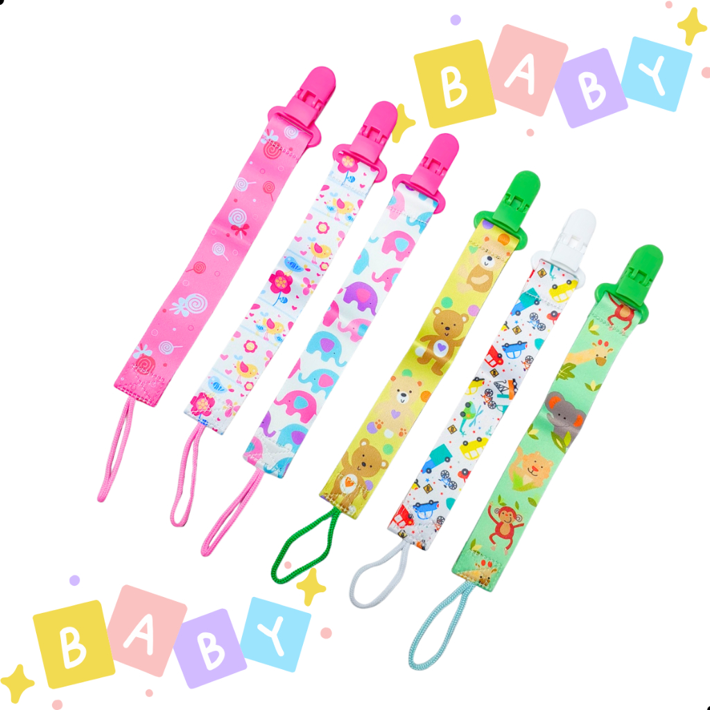 Kit 3 Prendedores de Chupeta Bebê Clipe Fixação