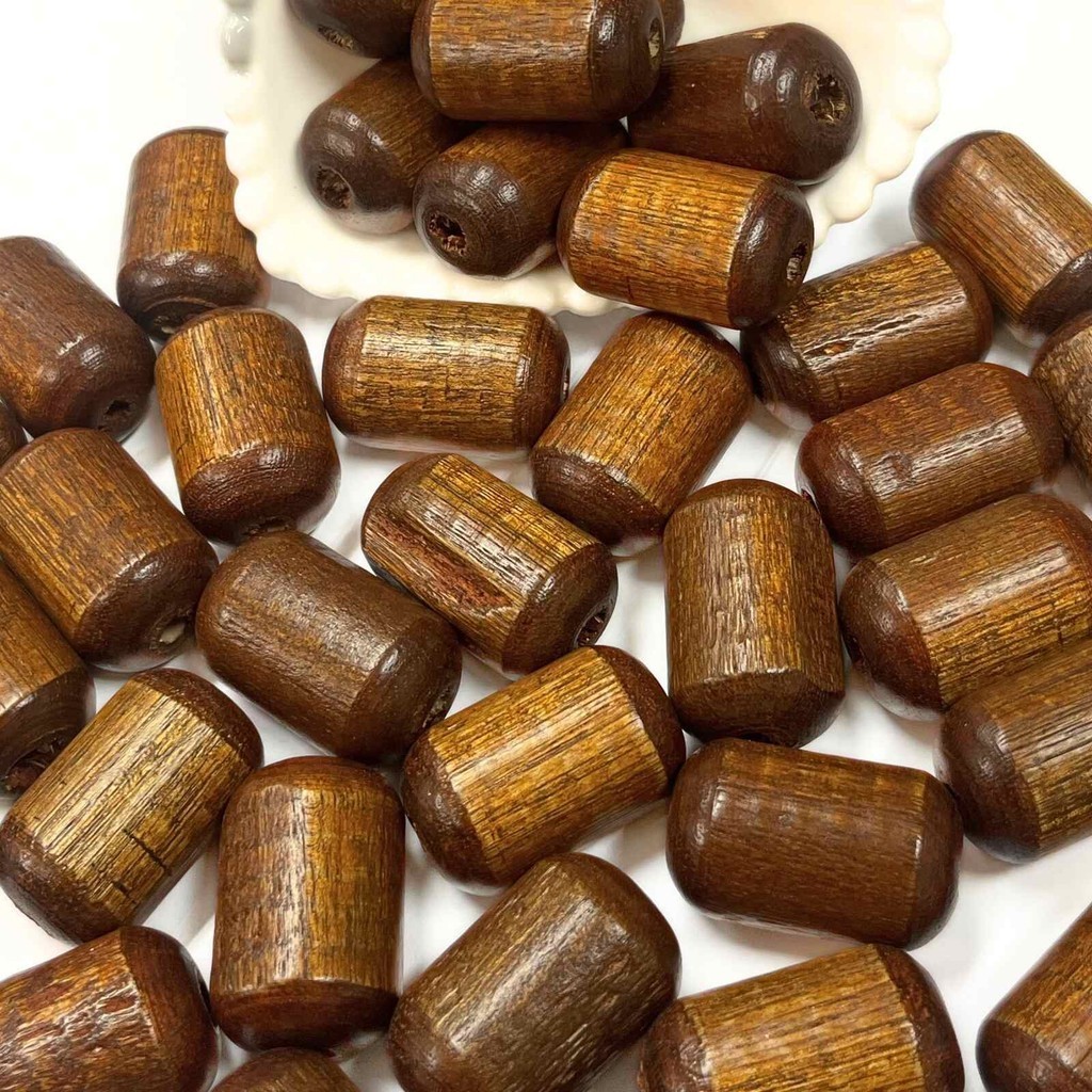 Conta de Madeira Bujão Grande 21x35mm com 50 unid