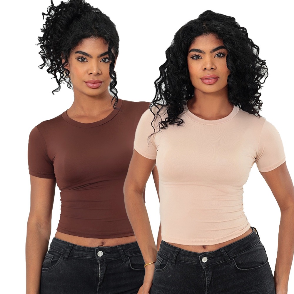 Baby Tee Feminina – KIT 2: Blusa Slim Fit Ma